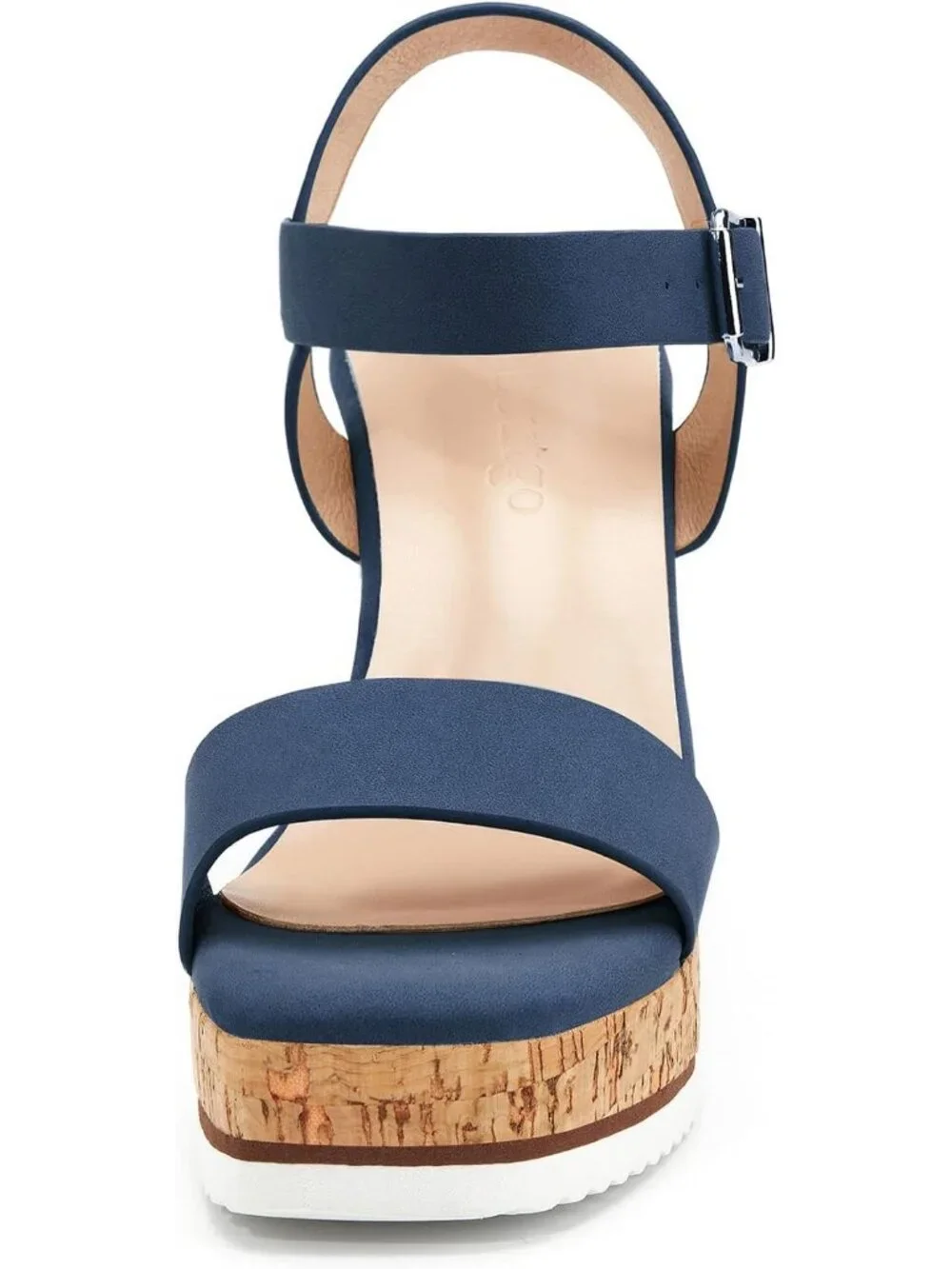Women's Blue Espadrille Wedge Platform Sandals Open Toe Ankle Buckle Strap Shoes